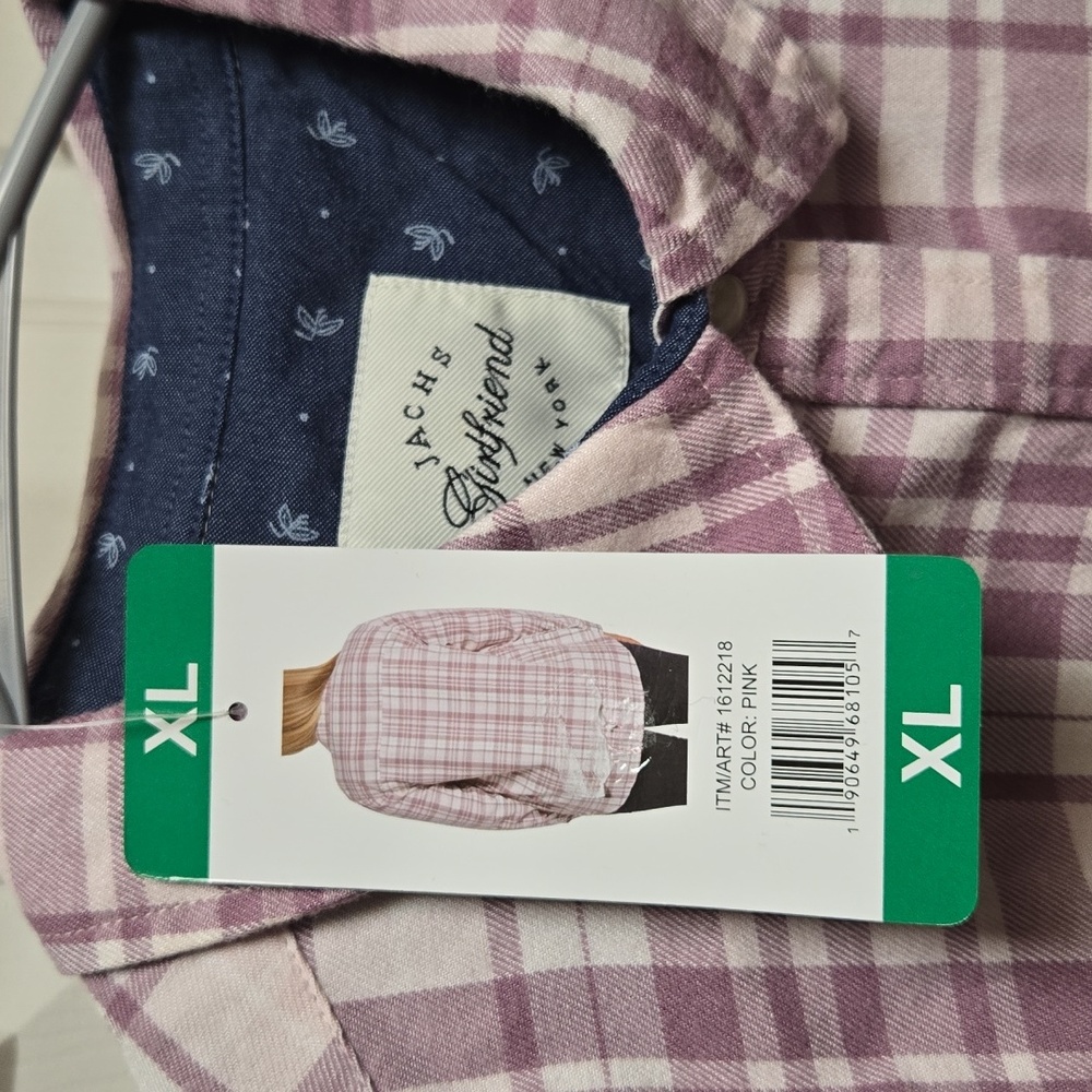 Jachs Girlfriend Plaid Snap Up Shirt With Pockets NWT - Picture 2 of 12